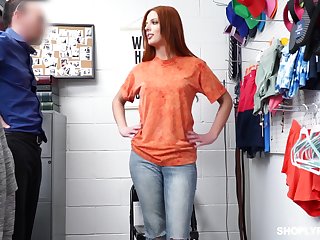 Hot like fire ginger babe Scarlett Mae gets punished for shoplifting